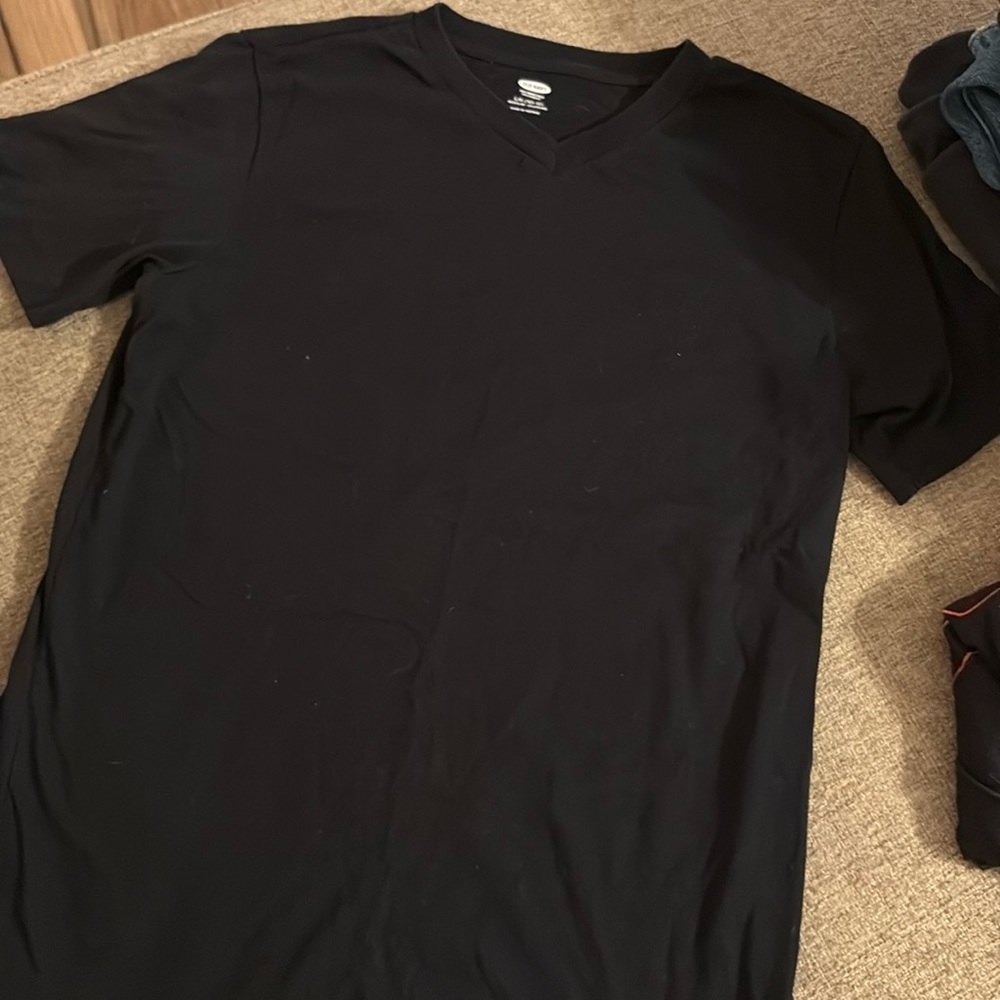 Boys Black V-Neck Tee
